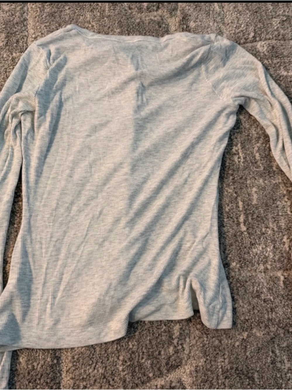 wild fable Light Gray Ribbed Button-Down Top - Picture 3 of 3